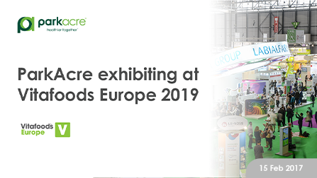 ParkAcre exhibiting at Vitafoods Europe 2019